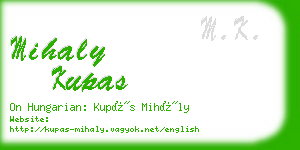 mihaly kupas business card